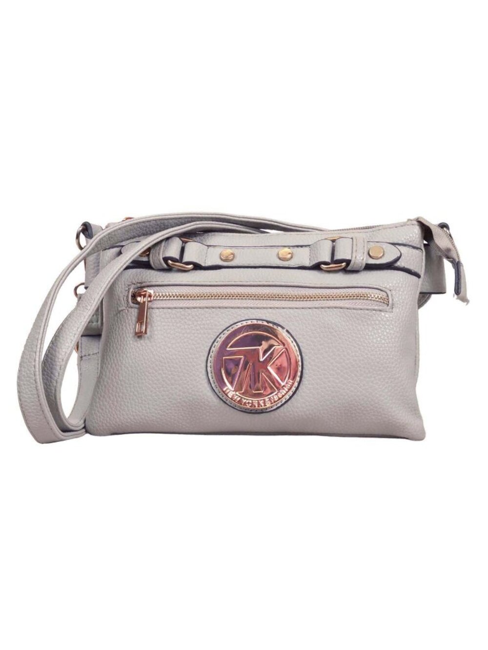 Pretty Faux Leather Gray Crossbody